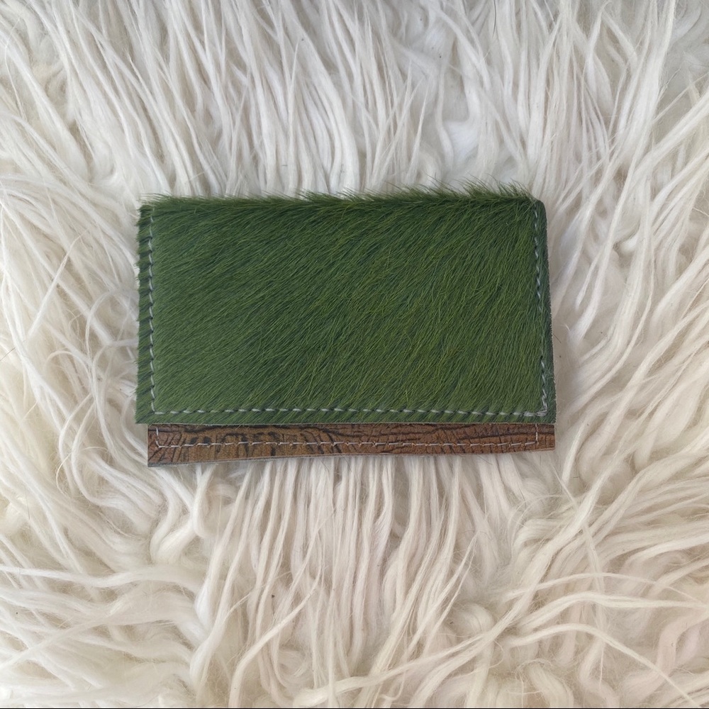 Green & Brown Leather Card Holder/Wallet